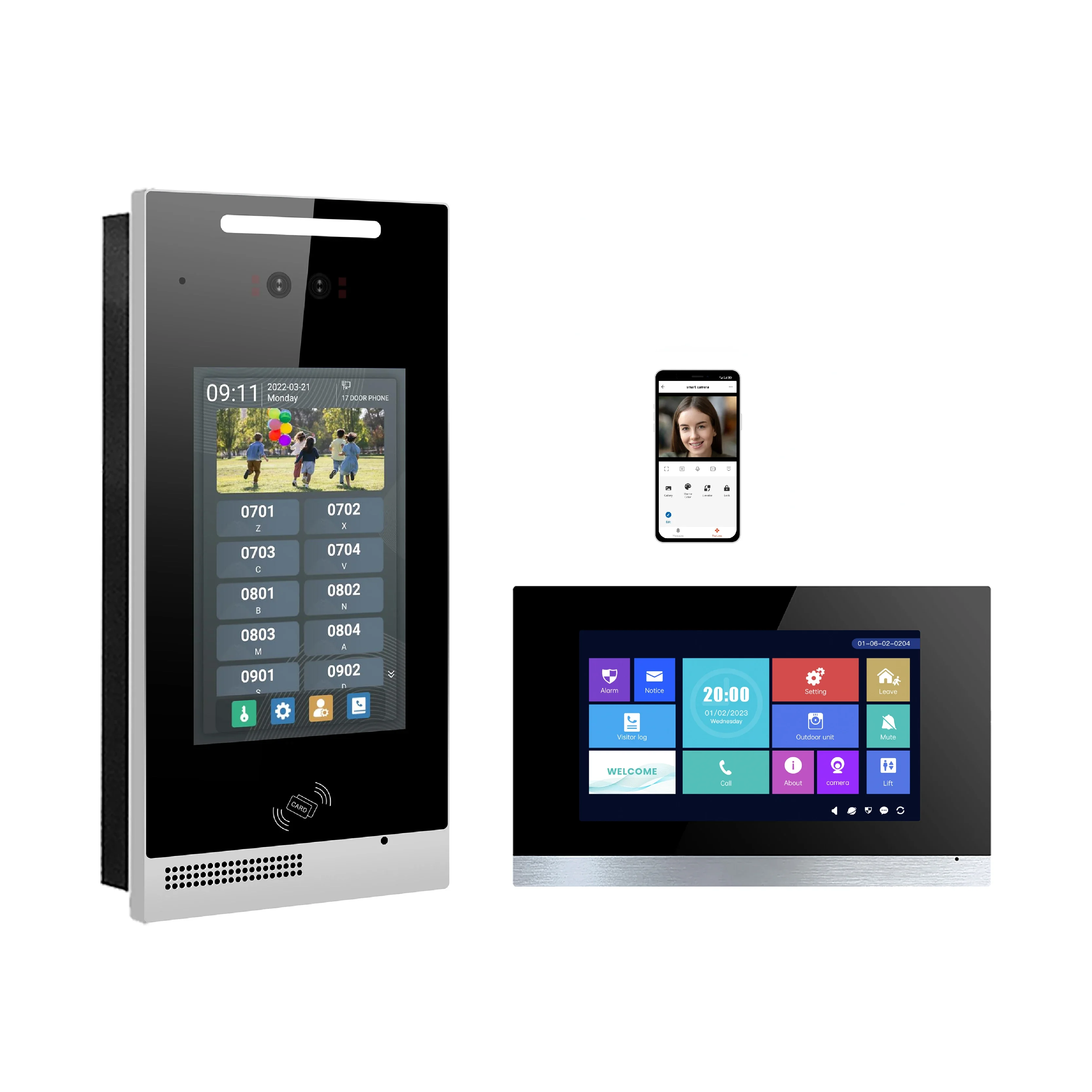 Android 8 Inch Touch Screen Tuya IP Intercom Video Door Phone Apartment Wired Video Intercom System