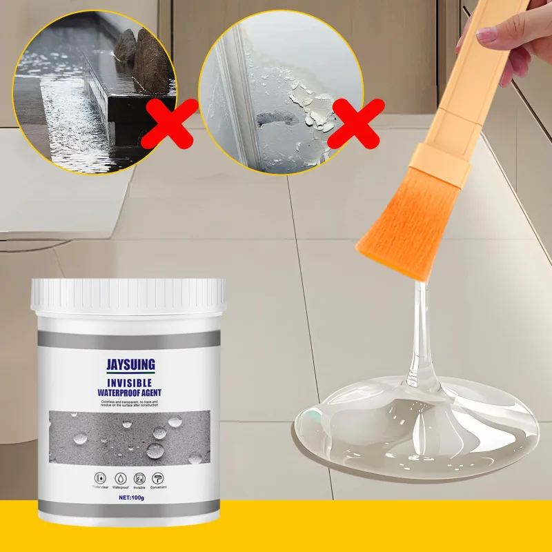 300G Waterproof Sealant with Brush Leak Repair Coating Crack Filler for Bathroom Kitchen Exterior Wall Leakage Blocking