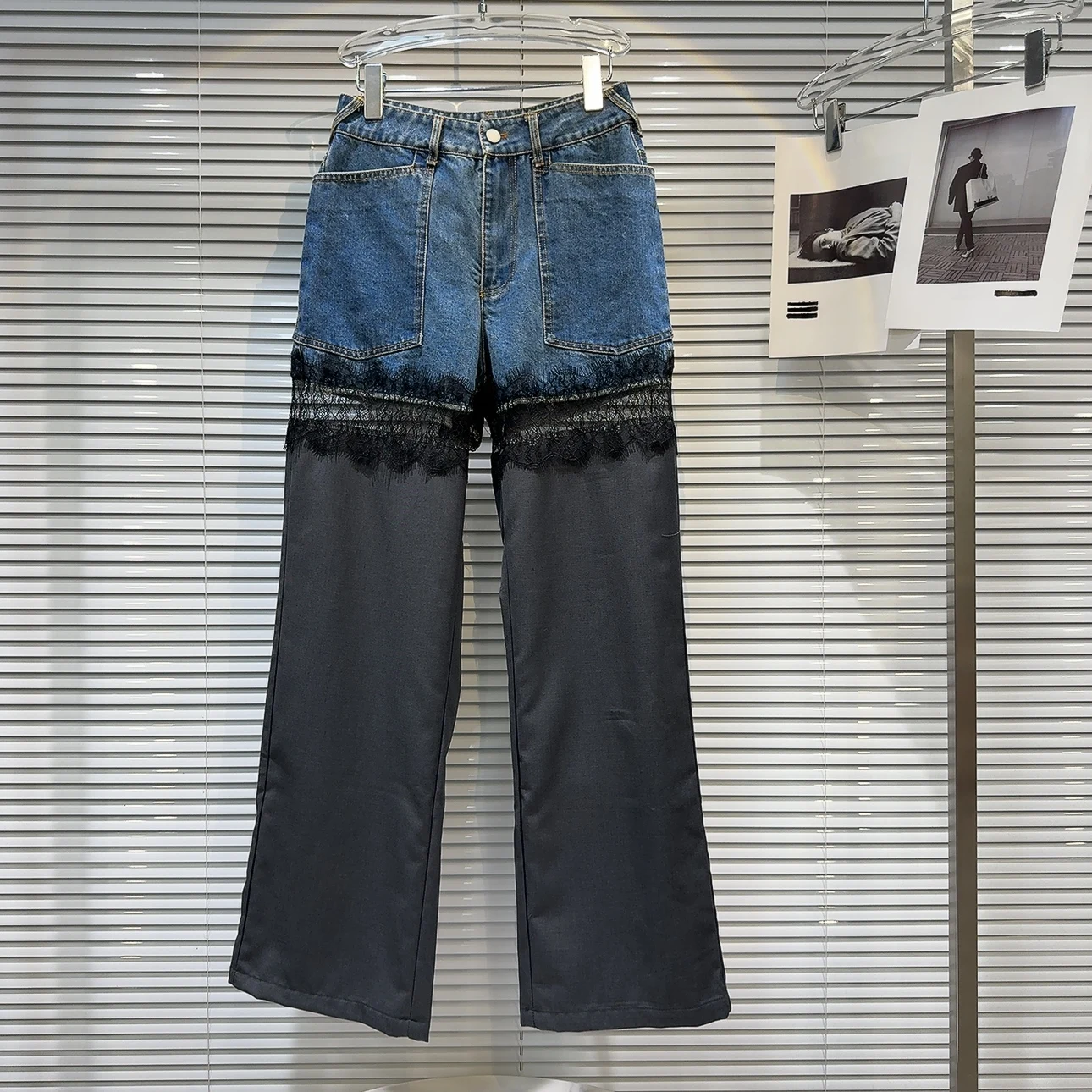 

Сексуальные кружевные ажурные лоскутные джинсы с прямыми штанинами, модные летние джинсовые ортопеди для женщин, подтягивающие джинсы на талии