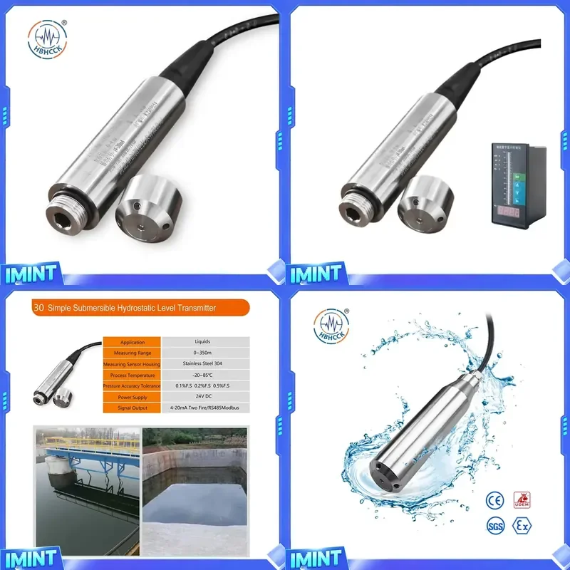Jauge de niveau de liquide HCCK avec sonde submersible en acier inoxydable 304/316, antidéflagrante, pour puits et petits diamètres