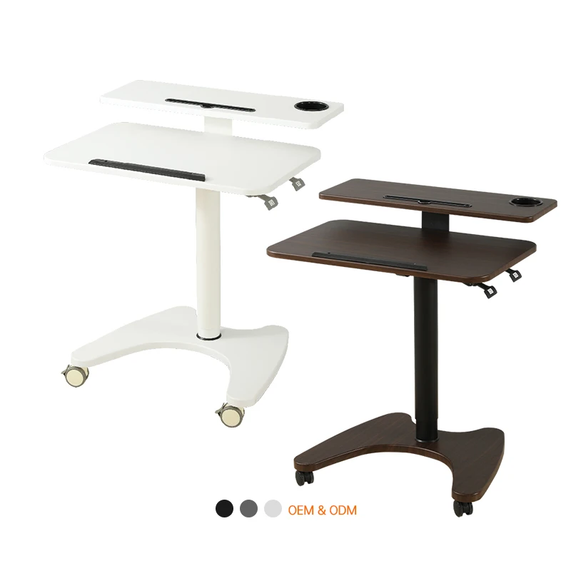 Laptop Cart Wheels Movable Tilting Mobile Standing Table Study Table