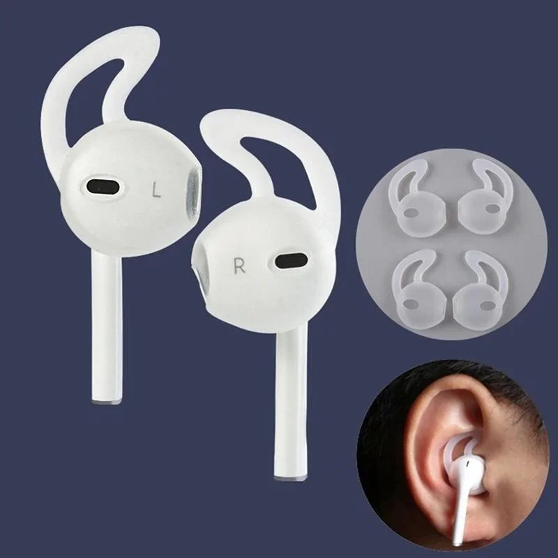 Juste de protection en silicone pour écouteurs intra-auriculaires, crochet d\'oreille pour écouteurs Apple Airpods 1, 2 Pro, casque de sauna, 6