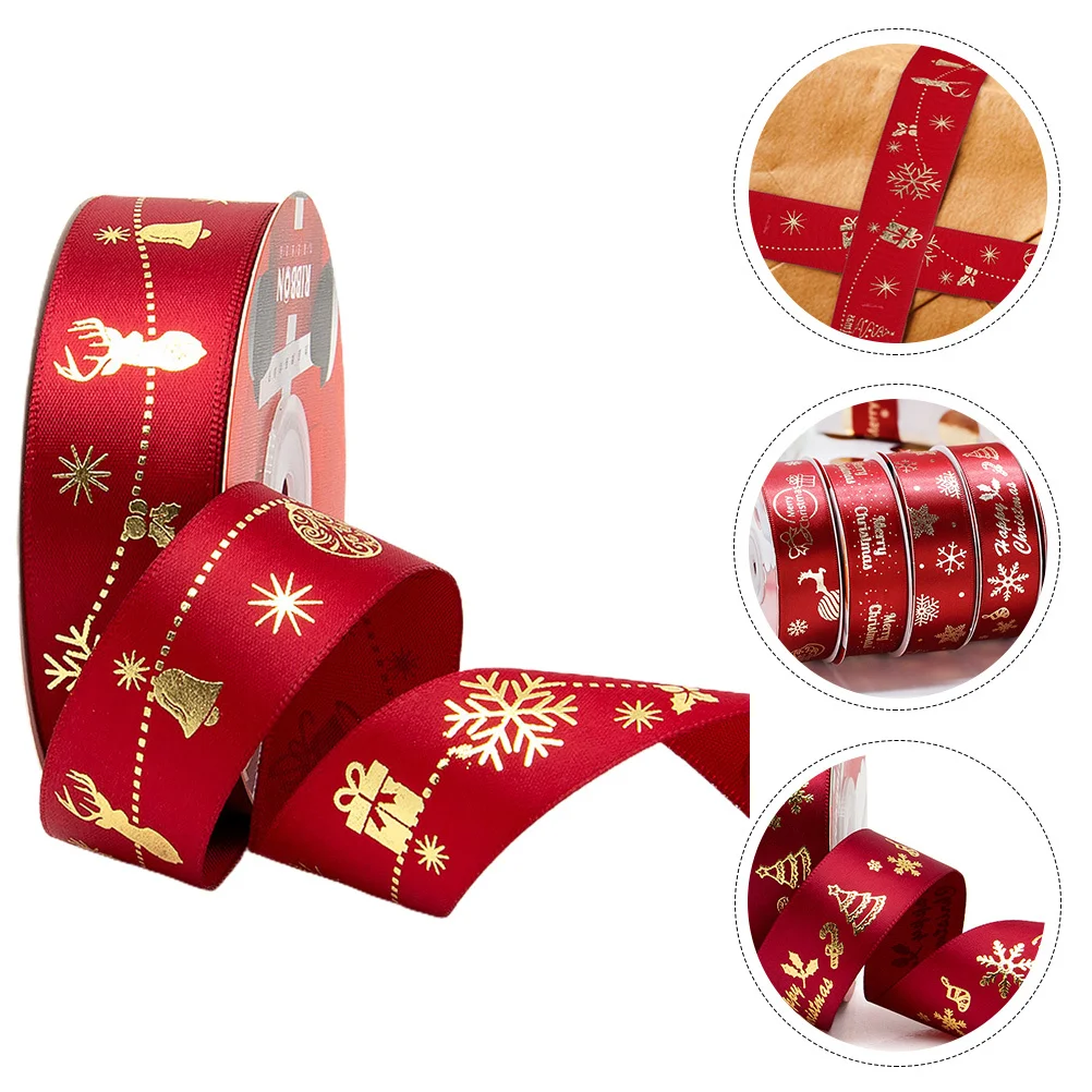 

1pcs 1 Roll Christmas Ribbon Premium Gift Wrapping For Diy Crafts Holiday Party Supplies Xmas Packaging Ornament Strip