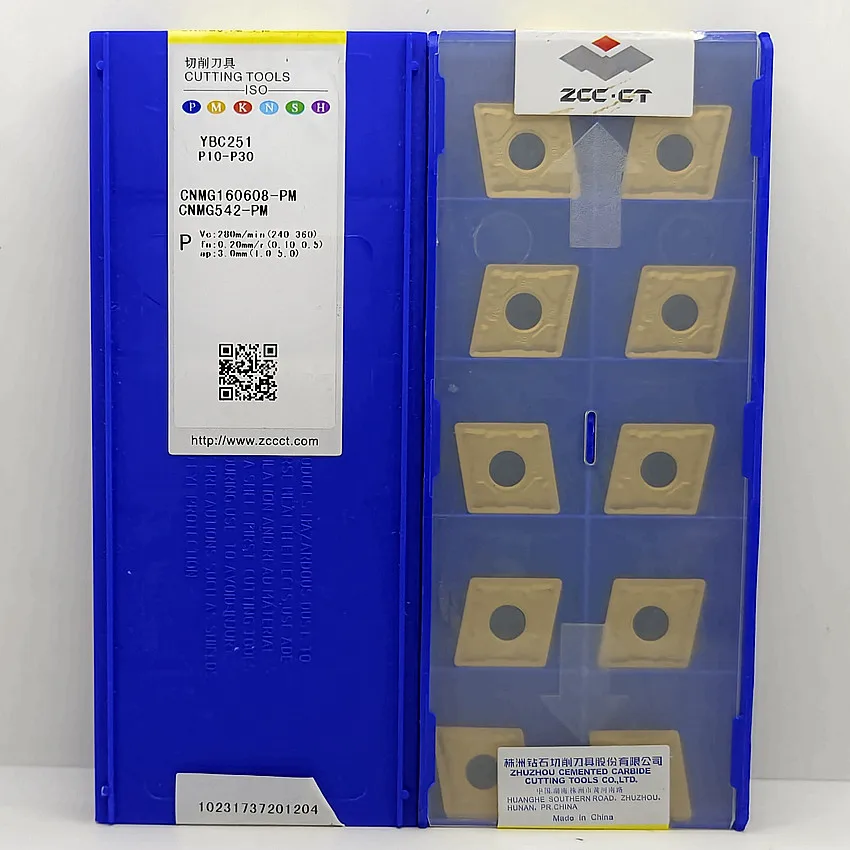 

CNMG160608-PM YBC251 CNMG160608 CNMG542 ZCC.CT CNC blade carbide inserts Turning inserts For Steel P10-P30 10pcs/box