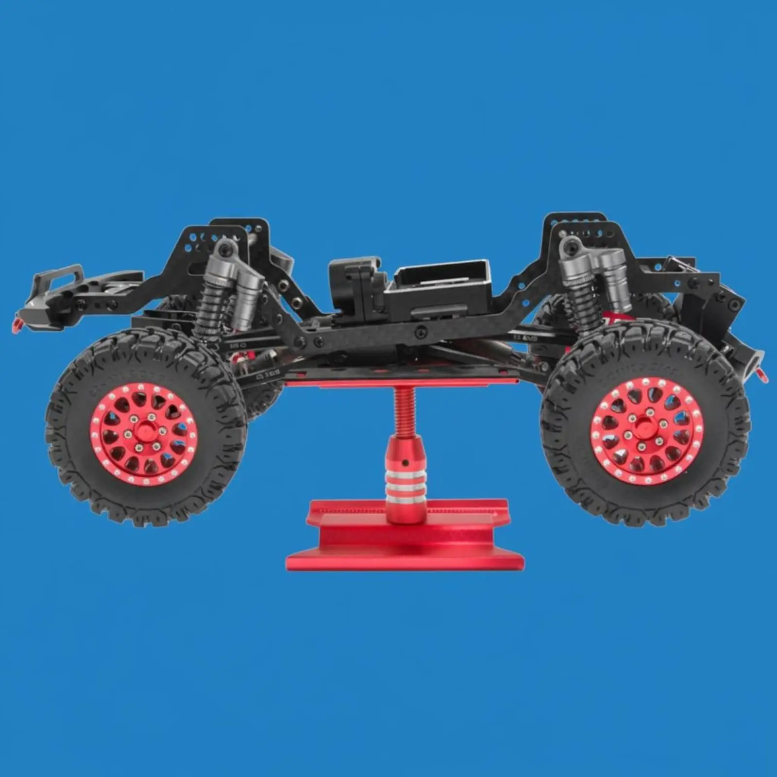 Sturdy Metal RC Car Repair Platform Adjustable Height Workstation with Built-in Measurements for Mini Crawler Vehicle
