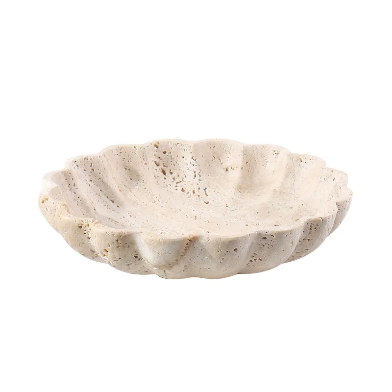 

Yushi Group Customized High Quality Modern Design Home Accessory Flower and Fruit Marble Bowl Natural Stone Travertine for Hotel