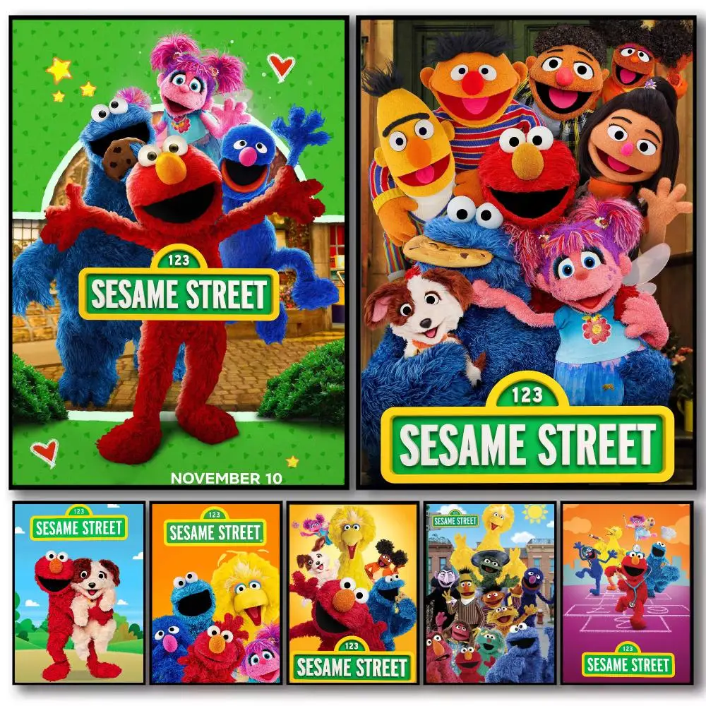 Cartoon S-Sesame Street Poster PP Wall Decor Posters Celebrity Art Prints Aesthetic Wall Art Bedroom Office Home Gift