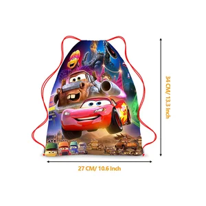 Disney anime cars with cord backpack, lightning mcqueen, portable storage bag, kawaii, doc, nucks, cartoons 10 Main Sales Backpack Cars - №3