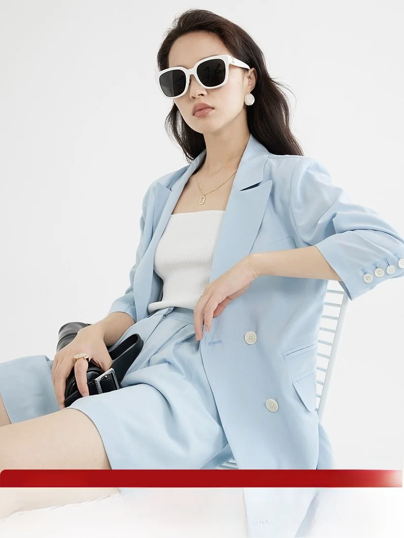 

Женский летний комплект XUS Pumen Commute Seven Sve: модный топ и брюки, стройнящий силуэт, из двух предметов