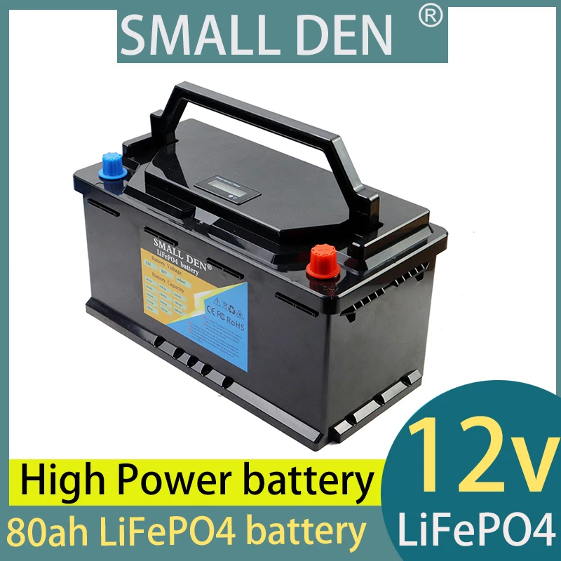 

12V/12.8V 80AH LiFePO4 Battery Lithium Power Batteries 6000 Cycles for Car lighter Solar Wind RV + 14.6V 10A Charger Tax Free