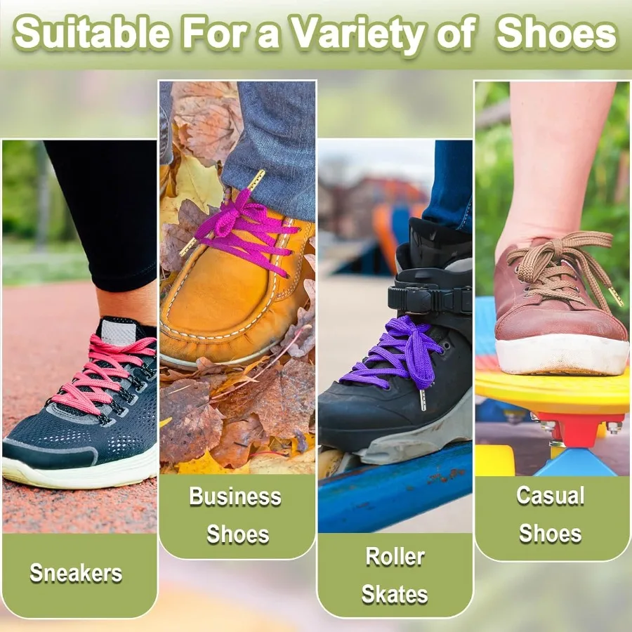 أربطة أحذية مسطحة صلبة: أطراف معدنية سميكة للأحذية الرياضية 2 ص #4