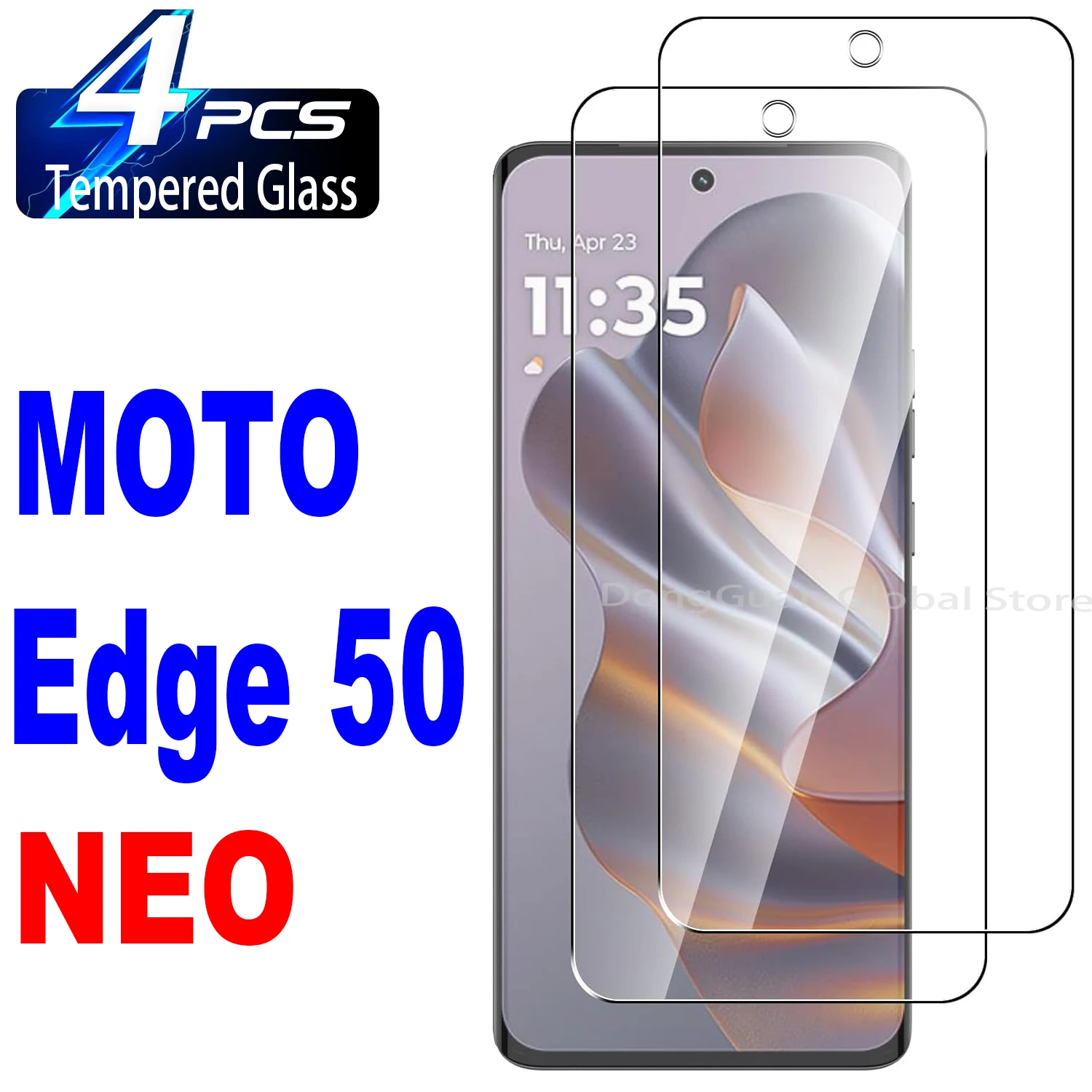 1/4Pcs Tempered Glass For Motorola Edge 50 Neo Full Cover Screen Protector Glass Film