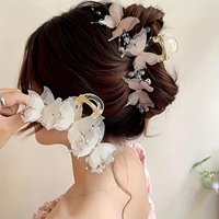 2pc Fashion Butterfly Hair Clip Elegant Pearl Bow Ponytail Clip Daily Accessories Beautiful Hairstyle Tool Women's Hair Claws