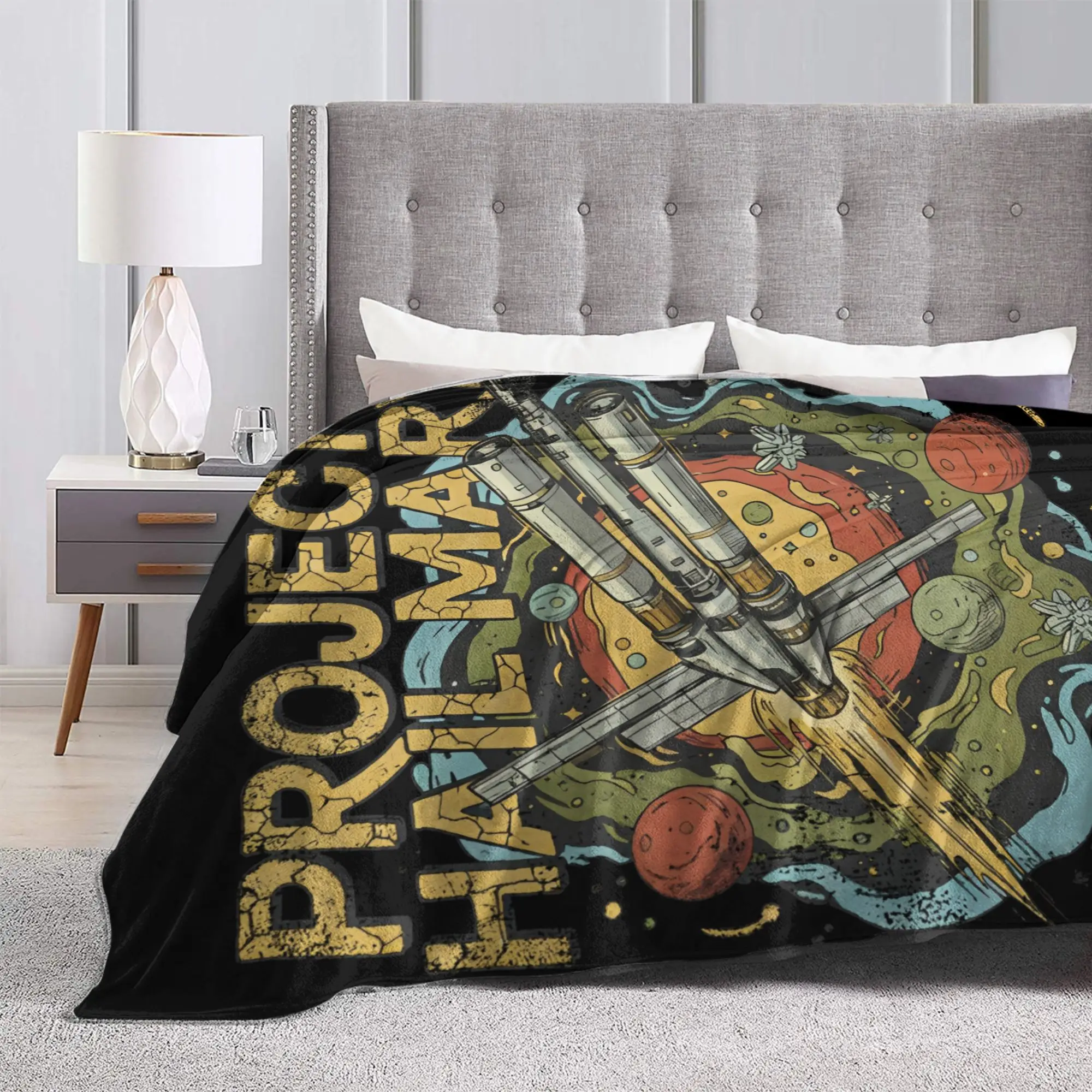 Project Hail Mary Movie Space Ship Fuzzy Blanket  Funny Throw Blanket for Home 200x150cm Quilt