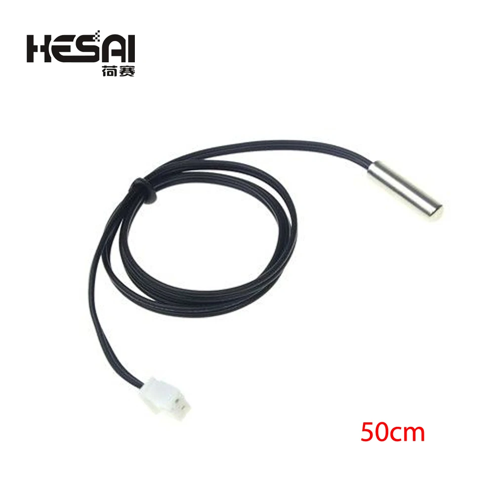 50cm  NTC Thermistor Temperature Sensor Waterproof Probe Wire PLR 10K 1% 3950 W1209  cable