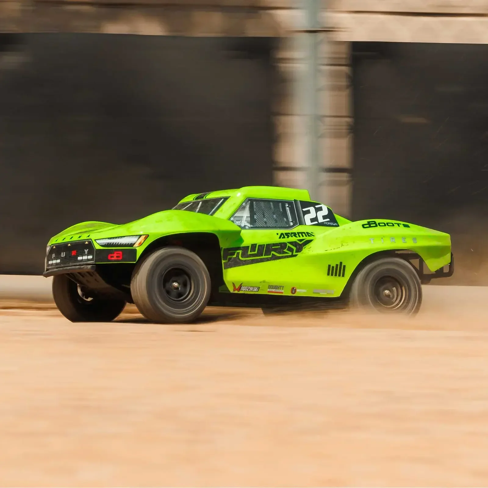 Arrma 1/10 FURY MEGA 2WD ล้อหลังแบบแปรง RC รีโมทคอนโทรลรถบรรทุกสั้นรถออฟโรดสำหรับผู้ใหญ่และของเล่นสำหรับเด็ก