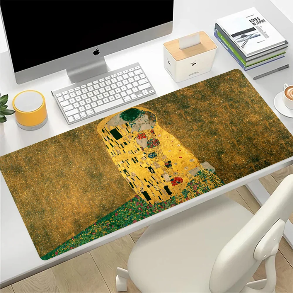 The Kiss Gustav Klimt Large Mouse Pad Gaming Mousepad PC Gamer Computer Office Mouse Mat Keyboard Mat Desk Pad Laptop Mausepad