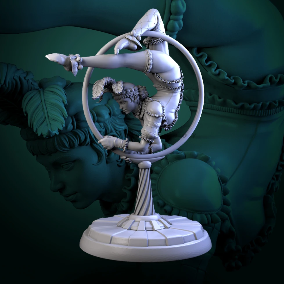 Overall heights 38mm 50mm 75mm  Resin model kit, circus performers assemble and color themselves （3D Printing ） TD-7494 /3D
