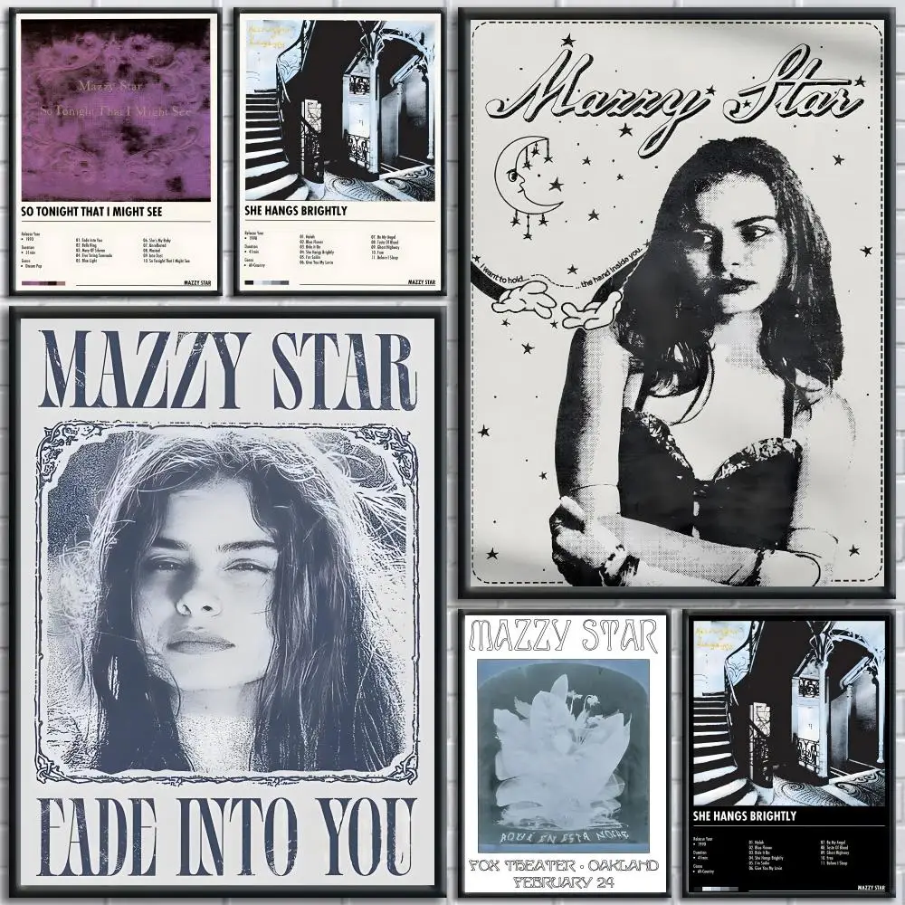 Rock Band M-Mazzy Star Painting Calligraphy Wall Art Canvas Poster Premium Home Decor Print For Living Room Bedroom