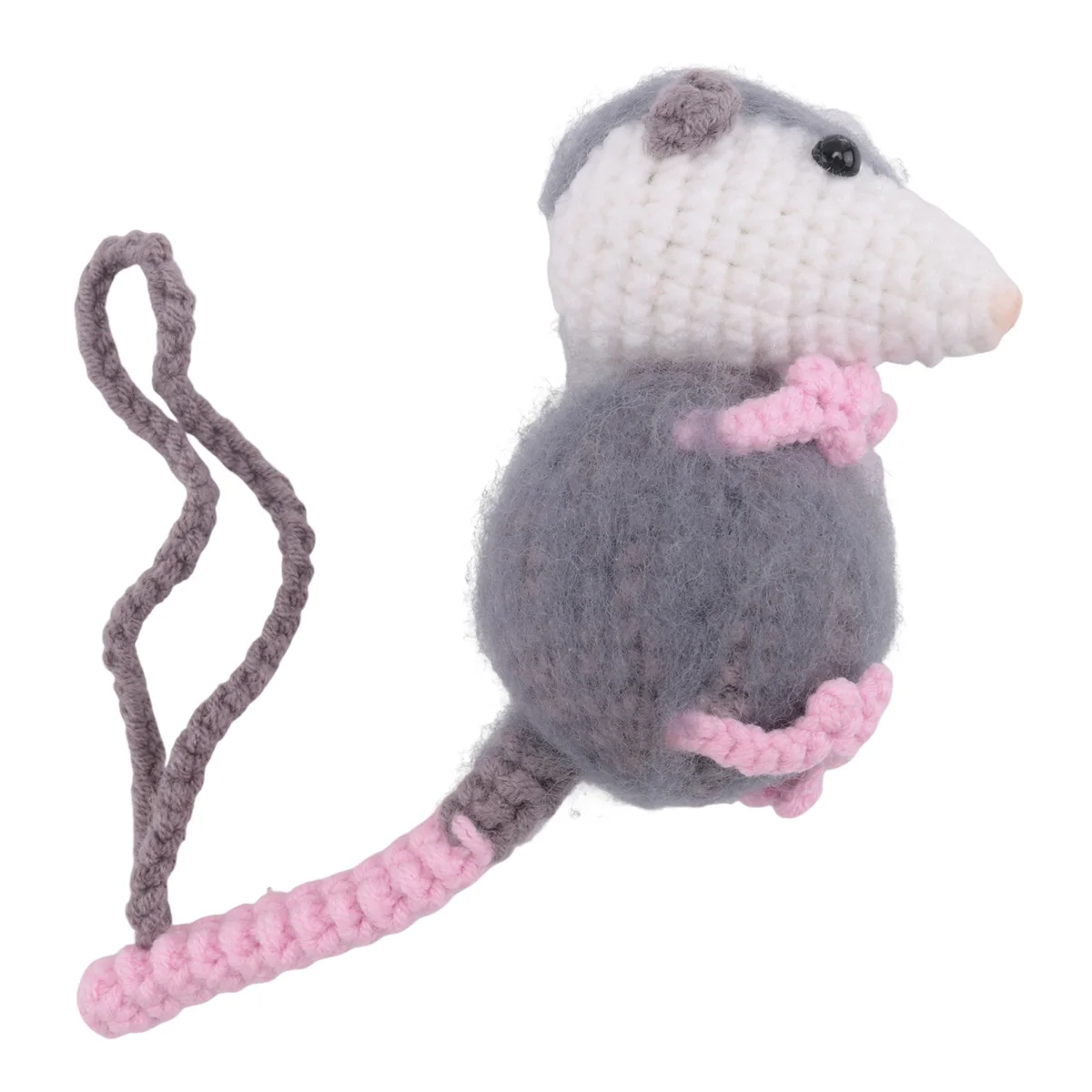 AA84 الأبوسوم سيارة قلادة ، لطيف بوسوم سيارة قلادة ، اليدوية بوسوم الكروشيه سيارة مرآة قلادة اكسسوارات الديكور