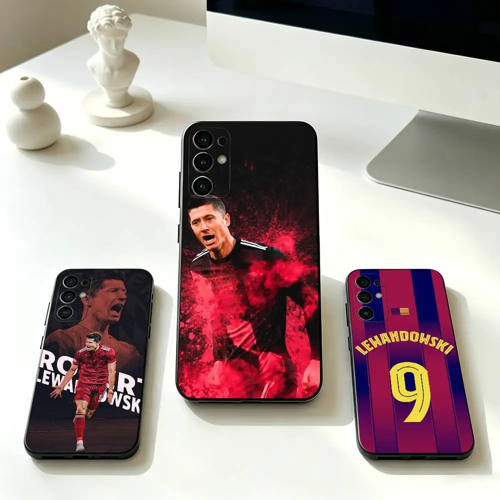 Football R-Robert Lewandowski   Phone Case For Samsung S25,S24,S21,S22,S23,S30,Ultra,S20,Plus,Fe,Lite,Note,10,Black Cover