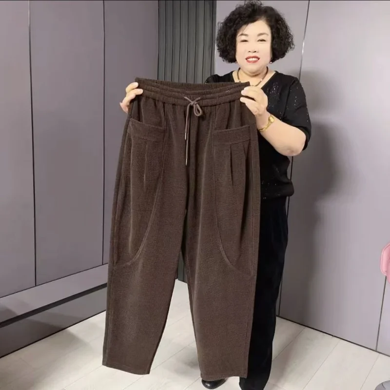 New Winter, Middle-aged and Elderly, New Autumn, High Waist, Loose Fit, Haren Versatile, Loose and Fashionable Casual Pants
