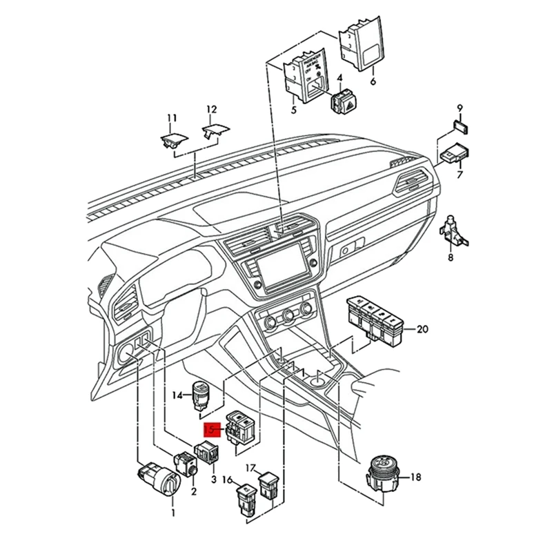 Freno de mano electrónico, interruptor de freno de estacionamiento, botón de retención automático para Tiguan L Tiguan II 2017 5NG 927 225 5NG927225