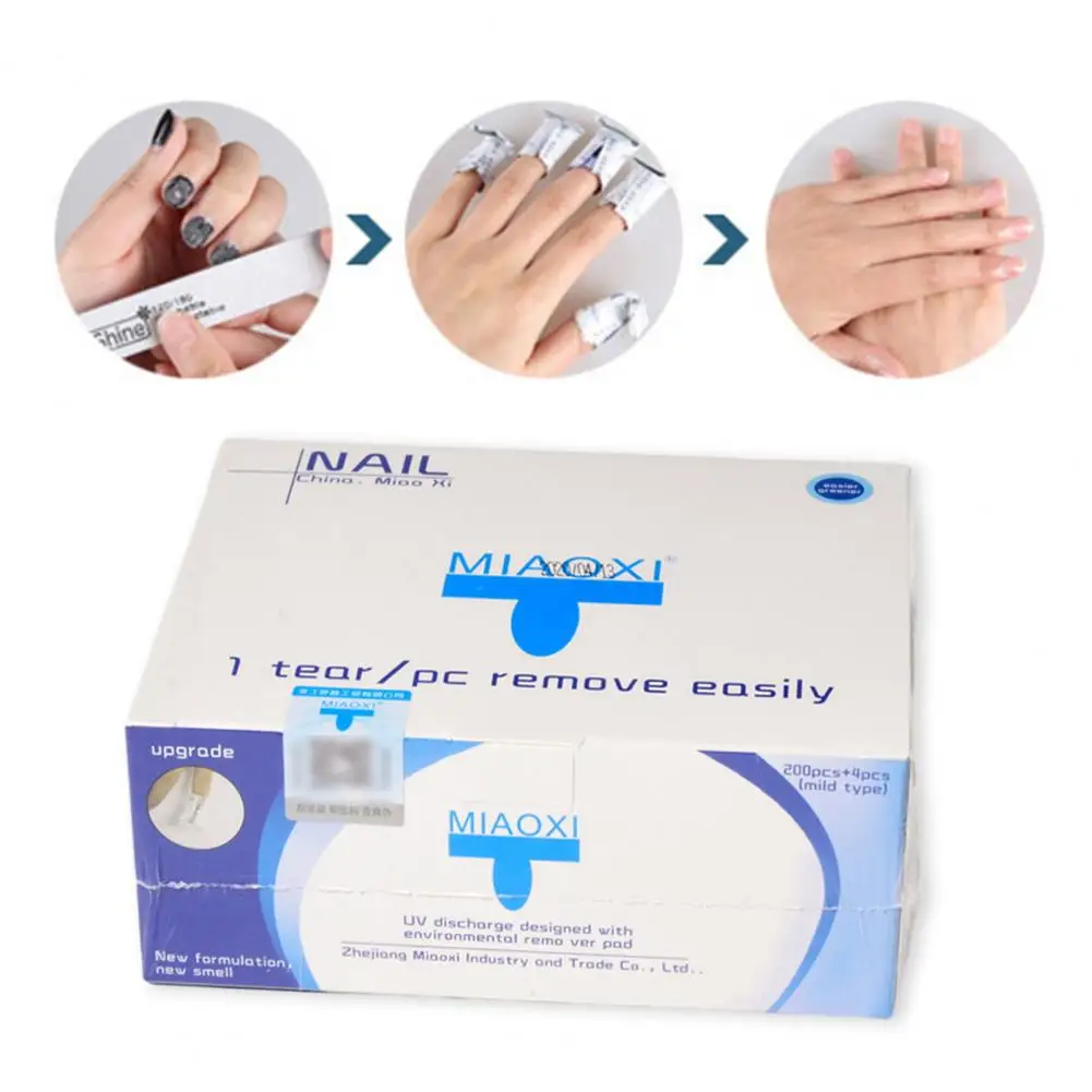 Kit Removedor de Unha Polonês com Foil Wraps Caps para Manicure, Comprimidos Eficientes, Pacotes Removedor de Unha Polonês