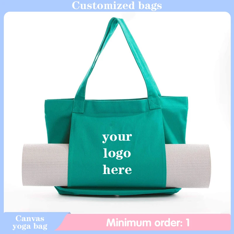

Custom Printed Canvas Bag for Women Foldable Reusable Multifunctional Large Capacity Single Shoulder Shopping Hand-held Yoga Bag