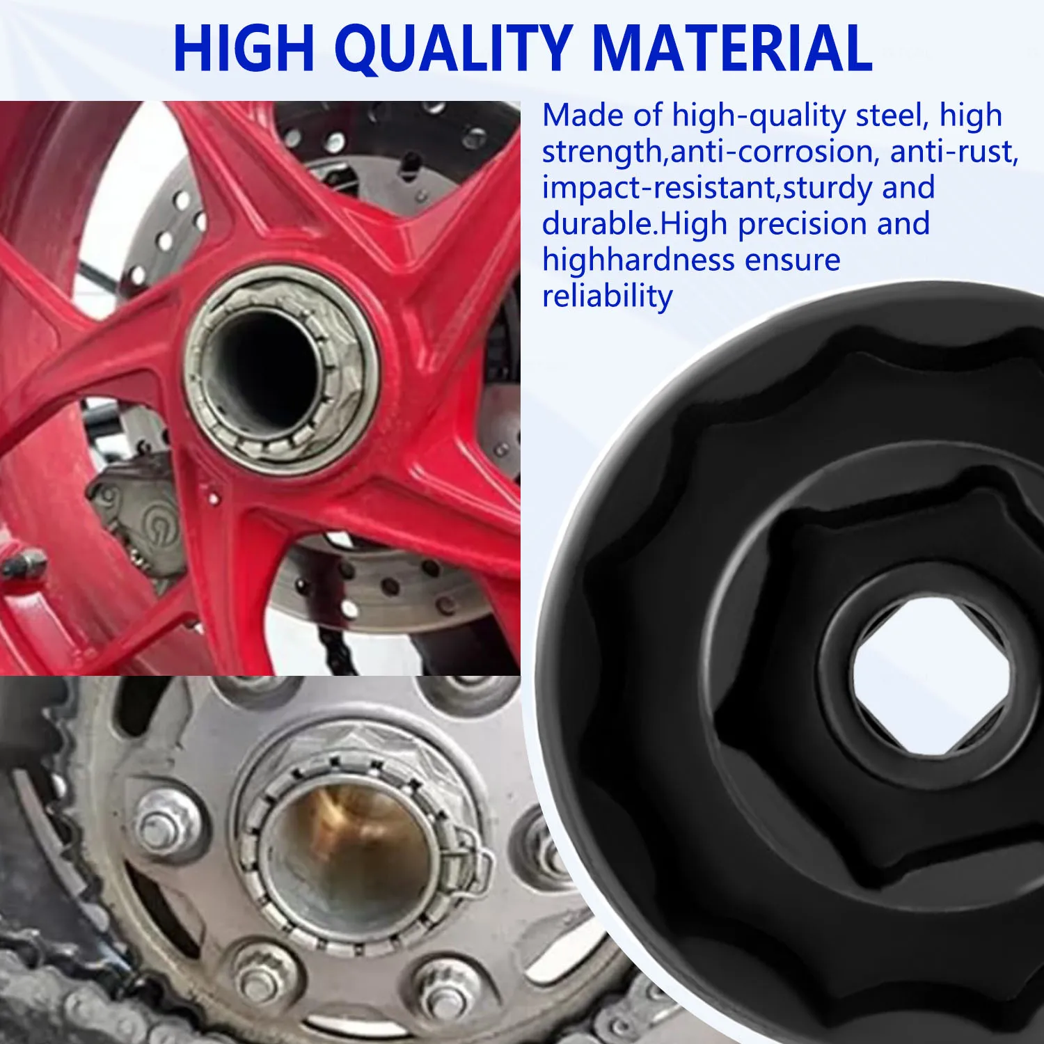 Motorcycle Axle Tool Kit Front and Rear Aluminum Nut for Ducati 1098, 1198, Multiroad 1200, Panigali 1199, 30mm, 55mm