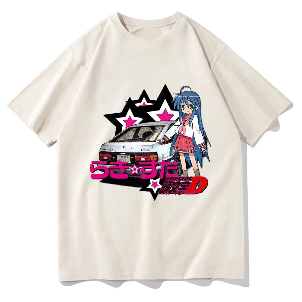 

Футболка унисекс с рисунком аниме Lucky Star Konata, винтажная рубашка с принтом манги, хлопковая Футболка оверсайз для мужчин и женщин