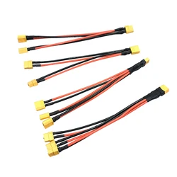 XT-60 Parallels Battery Plugs Male/Female Cable Dual Extension Y Splitter/ 3-Way connector 14AWG Silicone Wire for RC Battery