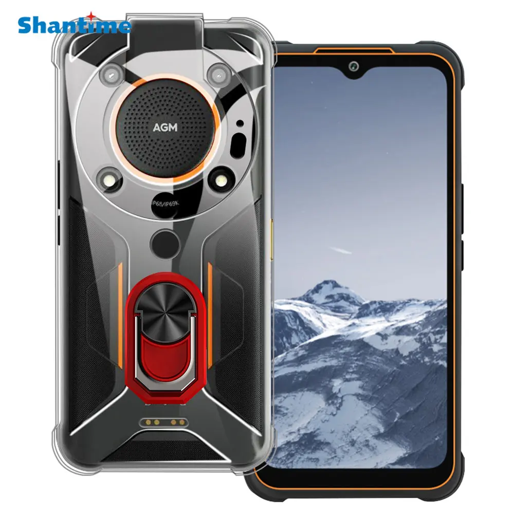 Luxury Shockproof Ring Holder For AGM Glory SE Case Soft Silicone TPU Protective Holder Cover For AGM Glory Pro AGM G1 Pro