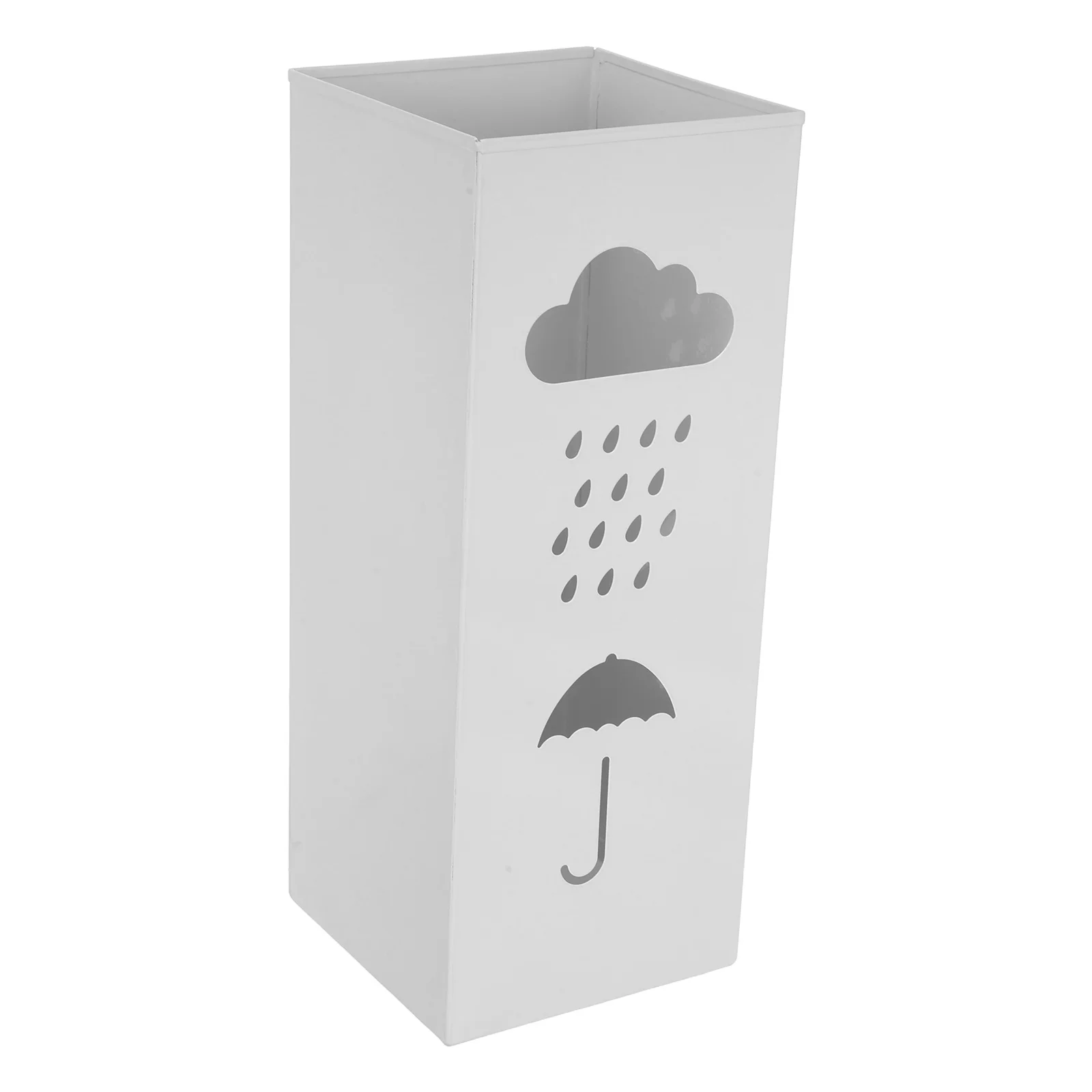 

Square Metal Umbrella Bucket White Long Stand Nordic Storage Rack Indoor Home Office Entryway HOLDER Large Capacity Iron