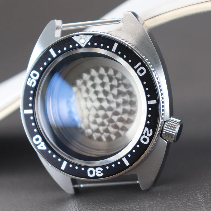 41 มม.นาฬิกาอะไหล่ Sapphire สําหรับ Abalone Seiko NH35 NH36/34/38 4R36 การเคลื่อนไหว 28.5 มม.Pure Black Chapter แหวน 10ATM