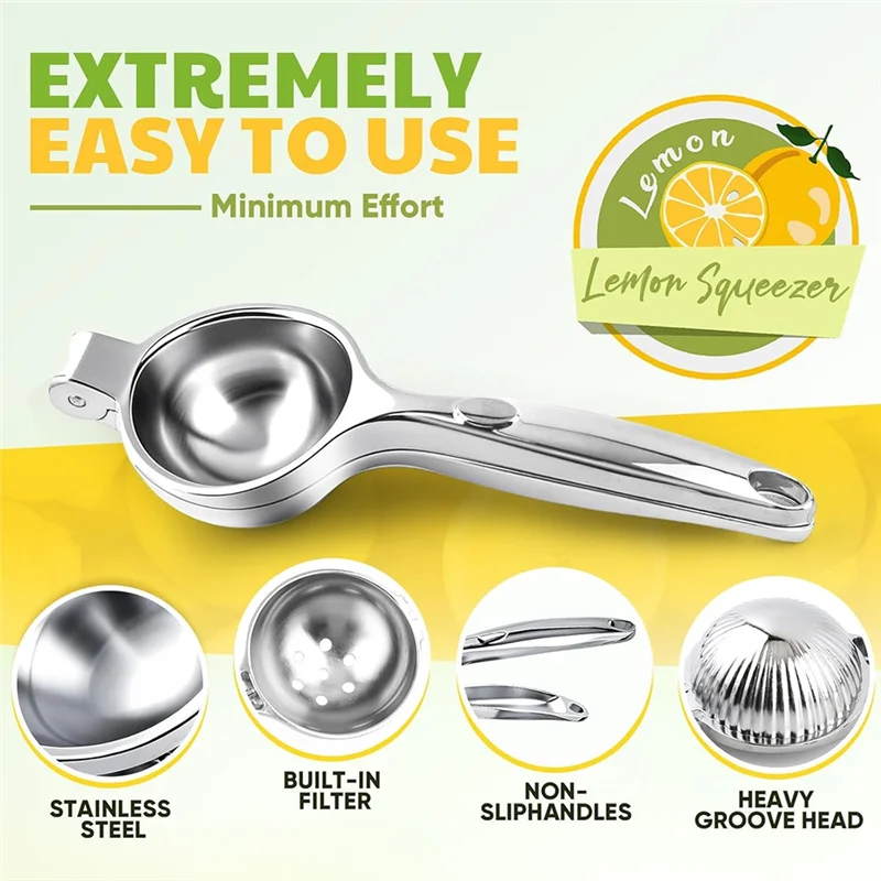 A26F-Zitronenpresse, extra große Zitronenpresse, manueller Zitruspresse aus Edelstahl, Handpresse