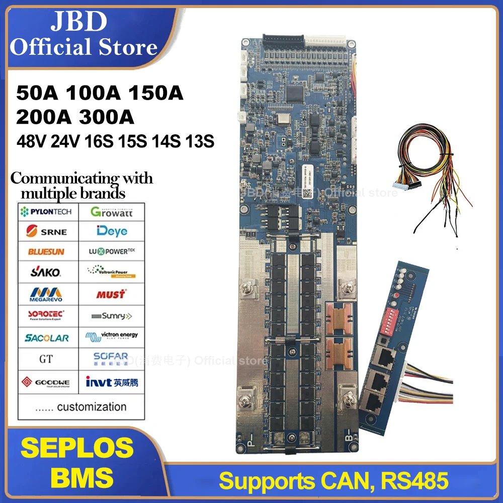 

Seplos Smart 3.0 BMS 24V 48V 200A 7S 13S 14S 8S 15S 16S LFP With Bluetooth Smart BMS 100A 200A Li-Ion LiFePO4 Battery Inverter