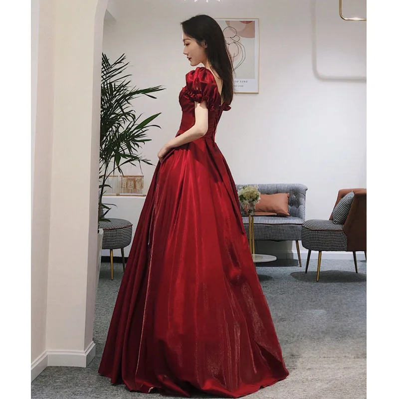 

Red Wedding Dr 2024 New Sle Bridal Gown for Women Engagement Par Autumn Faion High Waist Princ Skirt Polyester