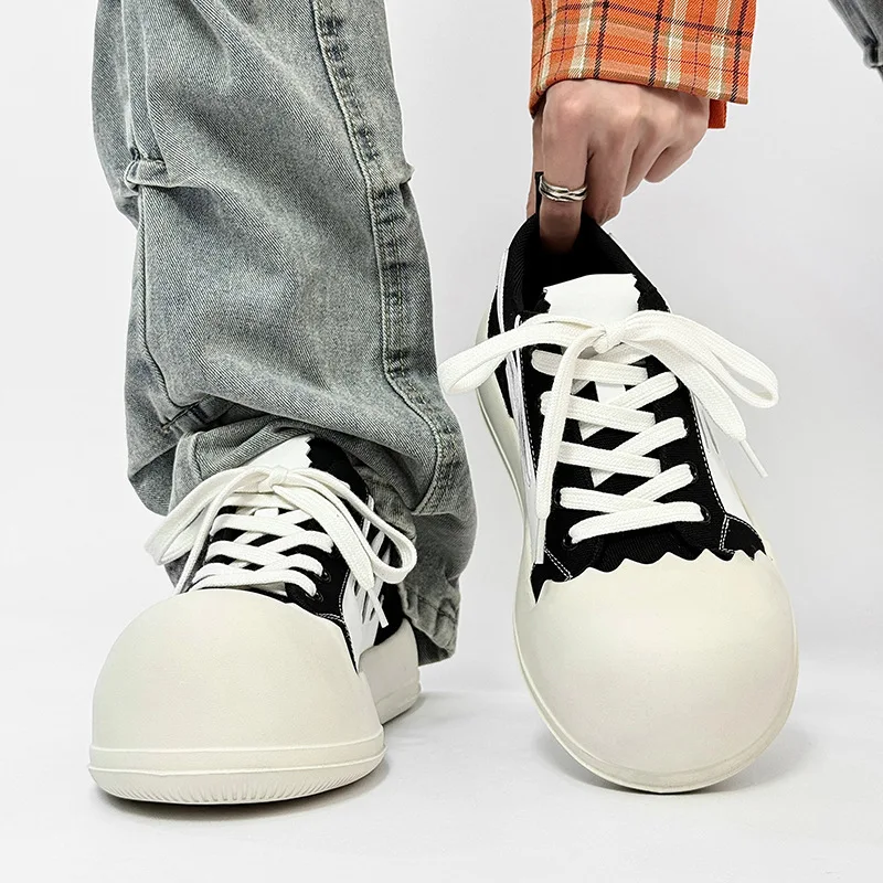 

Couple Big Head Eggshell Shoes Couple Sports Canvas Shoes Women Men Platform Sneakers High Quality Casual Thick Sole Board Shoes