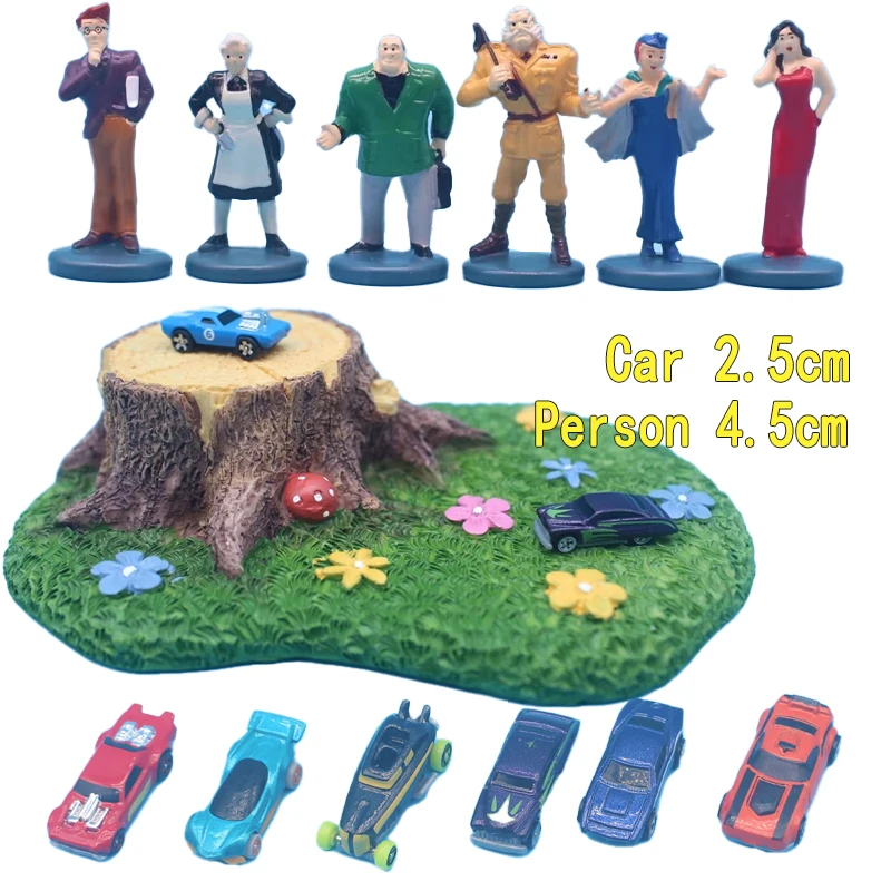 

Genuine Mini Sports Car Miniature Model Simulated Alloy Trumpet Track Base Scene Display Toy Wheels Are Movable Simulation Toys