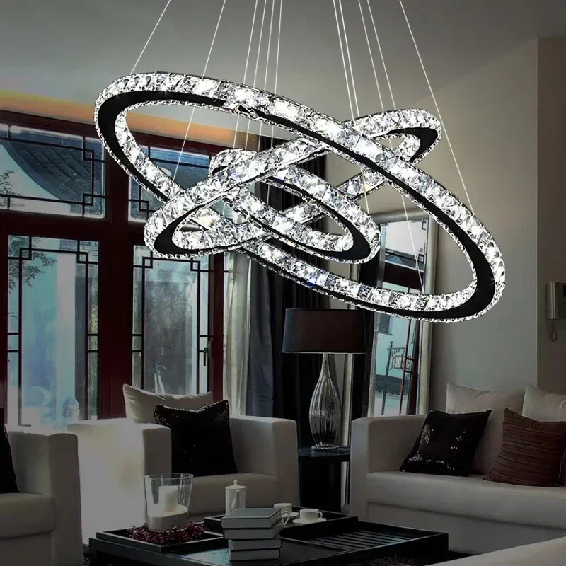 

Modern LED K9 Crystal Chandelier Living Room Ring Crystal Lighting Chandelier