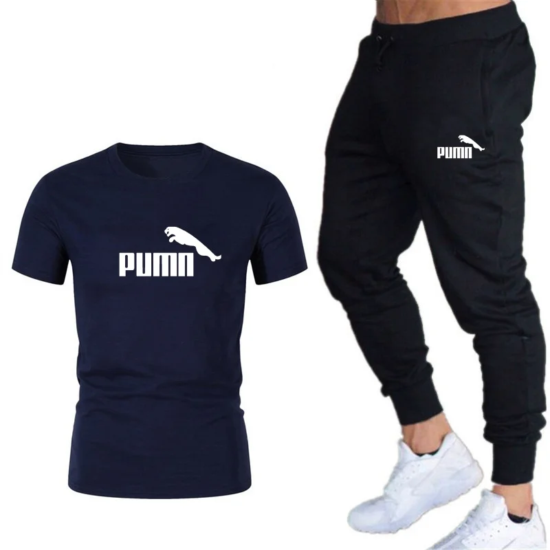 Ensemble 2 pièces t-shirt et pantalon pour hommes, survêtement décontracté, fitness, jogging, manches courtes, grande taille, été, nouveau, vente chaude, 2024