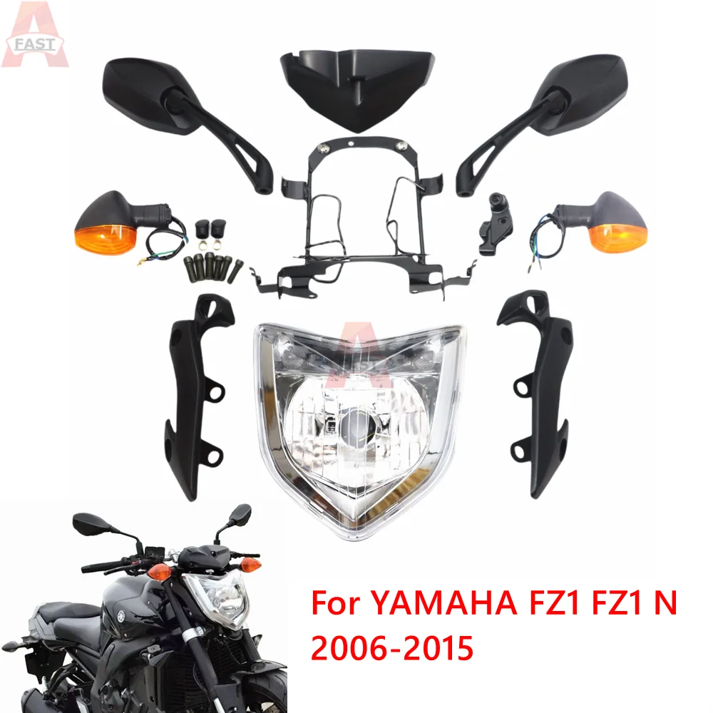 Suitable For YAMAHA FZ1N FZ1 2006-2015 Motorcycle Headlight Set Fit Headlamp Assembly Housing Turn Signals Set 2008 2009 2010 12