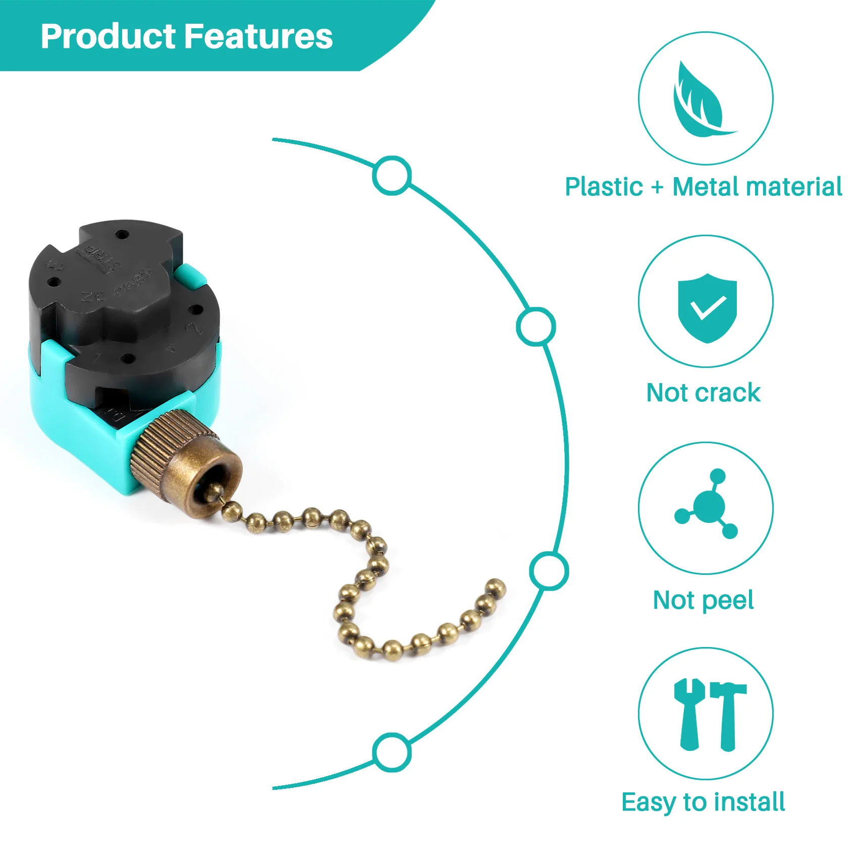 천장 선풍기 스위치 교체 속도 제어 스위치, 3 단 4 와이어 징 이어 ZE-268S6, 선풍기 풀 체인 스위치, 3 팩