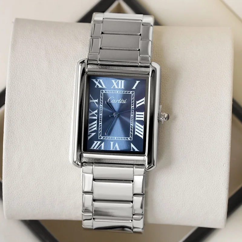 Cartisi Rectangular Classic Business Gradient Quartz Watches Men Hot Selling Trendy Cool Personality Steel Watch Clcok Reloj