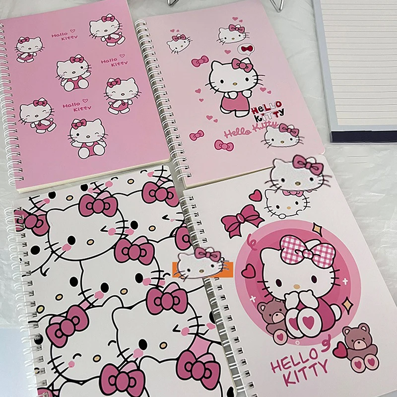 Sanurgente-Cahier de dessin animé Hello Kitty, cahier à bobine A5, outil d'écriture scolaire mignon pour étudiants