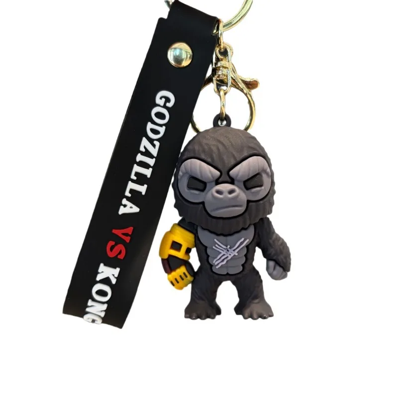 King Kong vs Godzilla Keychain, boys creative doll pendant car key chain pendant small gift.