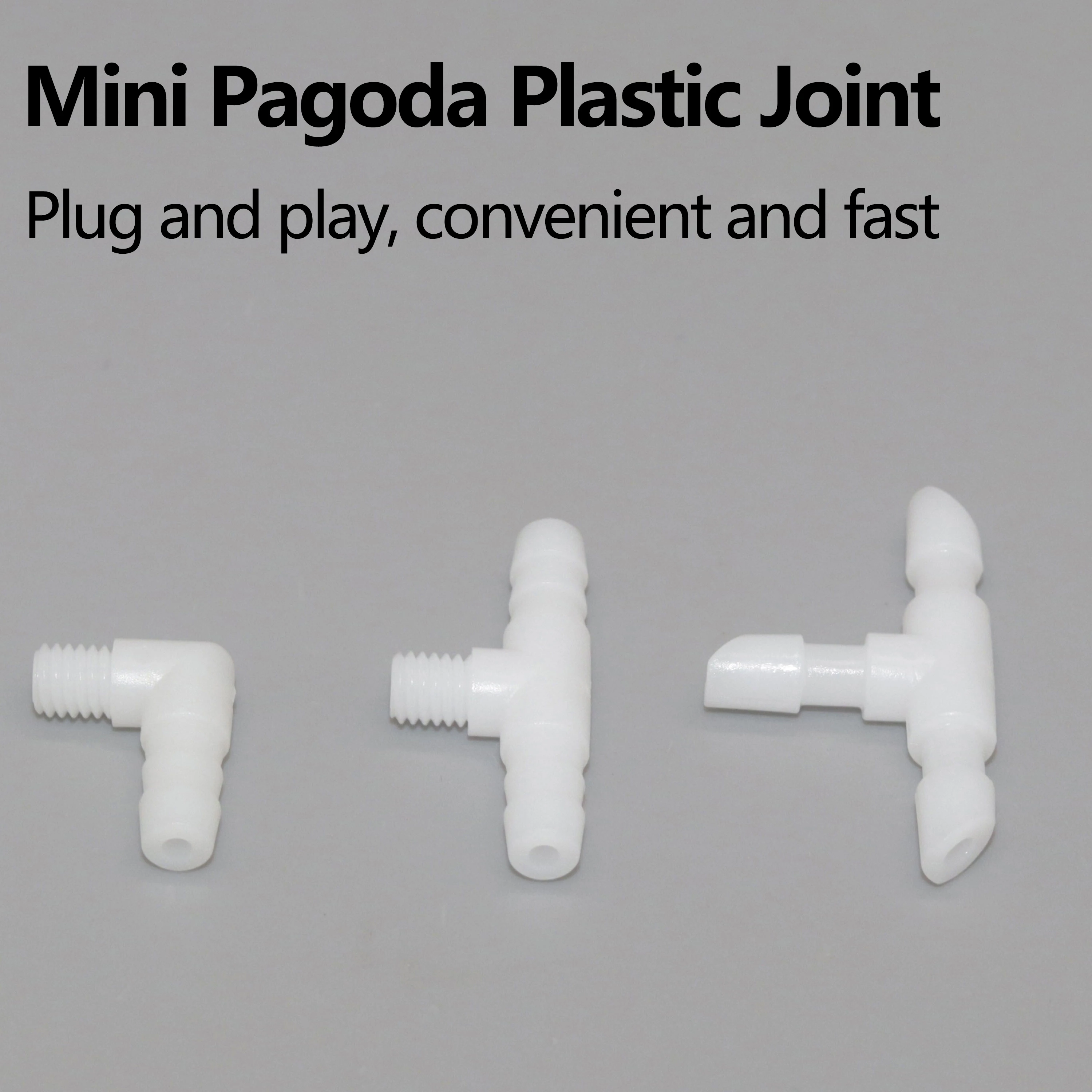 100 PCS Plastic Tee/Elbow Connectors Hose Barb Fitting T Shaped 3 Way/L Shaped 2 Way Plastic Tubing Joint Air Shunt