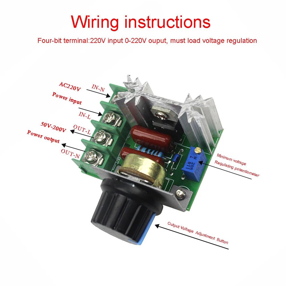 AC 220V 2000W SCR Voltage Regulator Dimming Dimmers Motor Speed Controller Thermostat Electronic Voltage Regulator Module