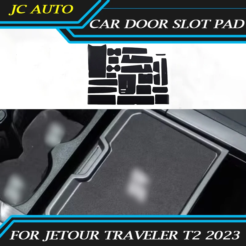 Car Door Slot Pad Water Coaster Fit for JETOUR Traveler T2 Modified Leather Storage Tank Protective Pad Car Interior Accessories